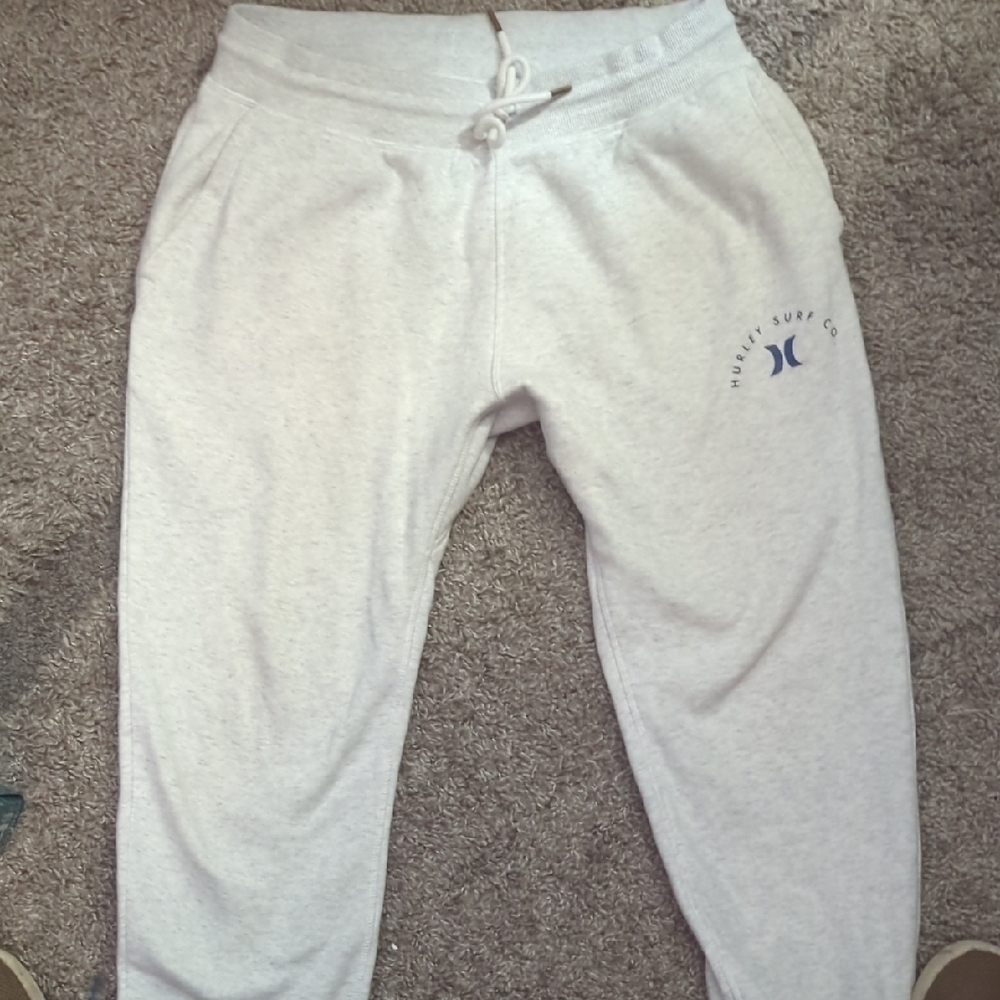 Hurley Gray Joggers with Elastic Waistband and Tapered Fit